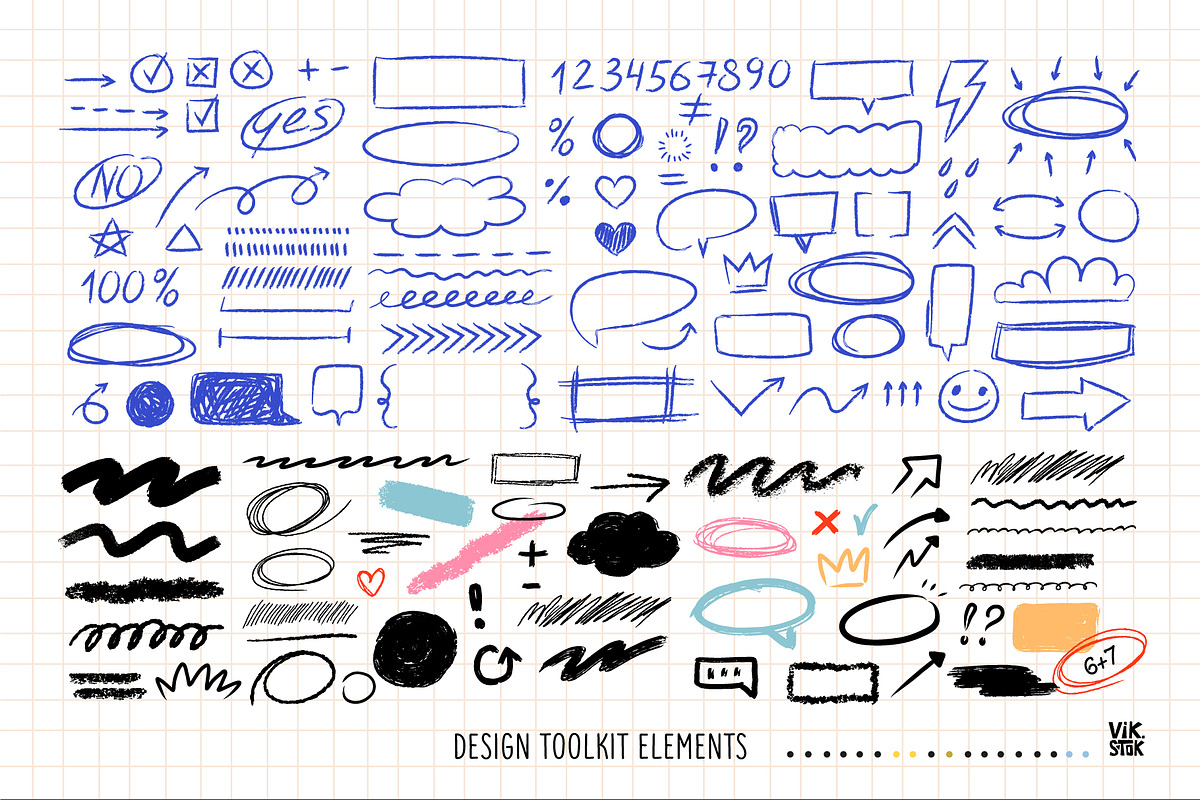 Crayon Doodle Elements Bundle, an Object Graphic by vik.stock (Photo 2 of 7)