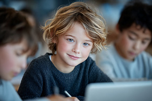 Engaged student learning in a classroom, a School & Education Photo by OSORIOartist
