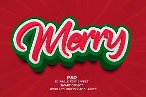 Merry PSD 3D Editable Text Effect