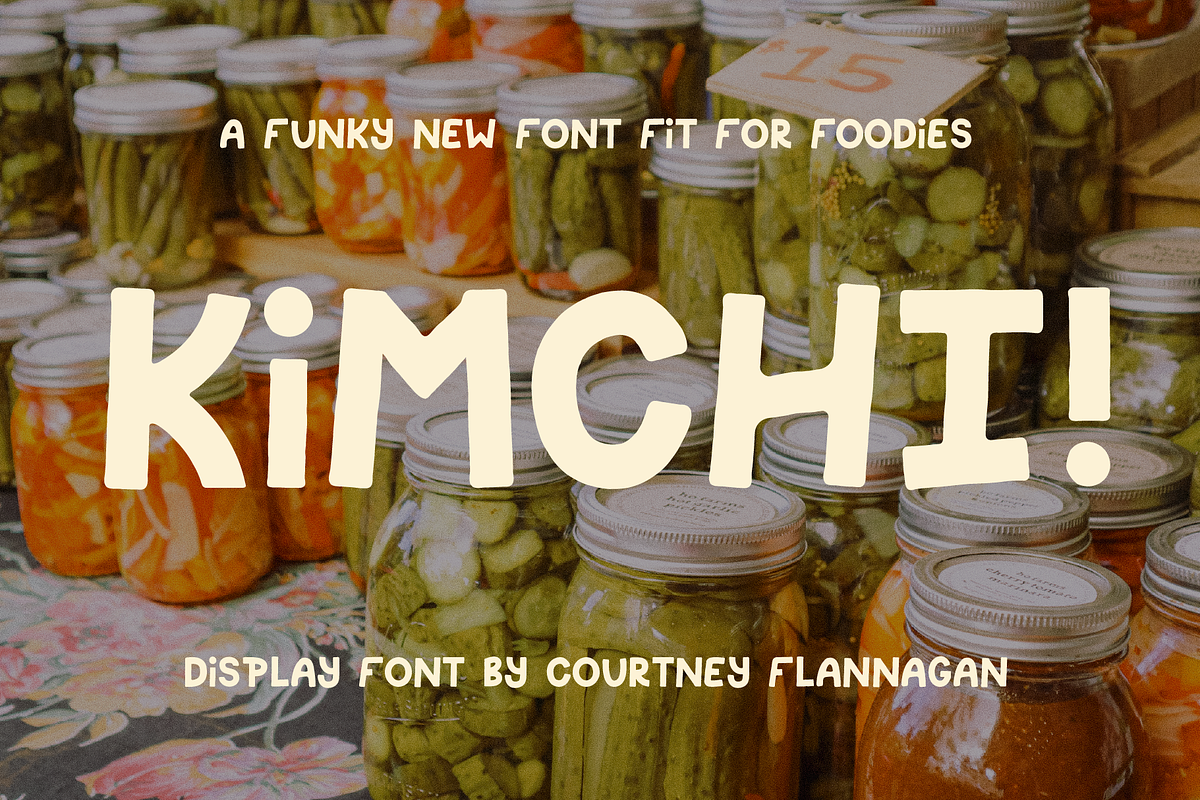 Retro foodie Handdrawn Font Kimchi, a Font by Courtney Flannagan Design (Photo 9 of 9)