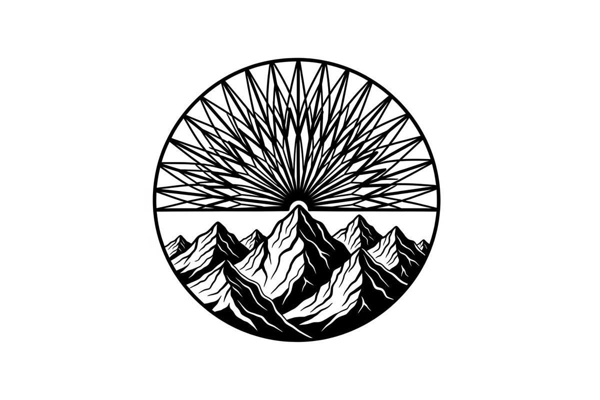 Mountain Sun Circle Design Bundle, an Illustration by Creativeshirt (Photo 27 of 31)