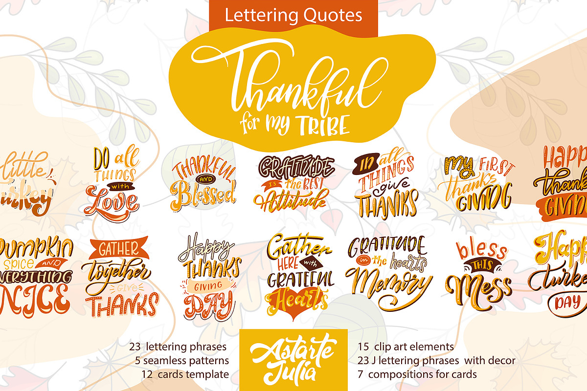 Thanksgiving holiday overlay+clipart, an Illustration by Astarte_design (Photo 1 of 13)