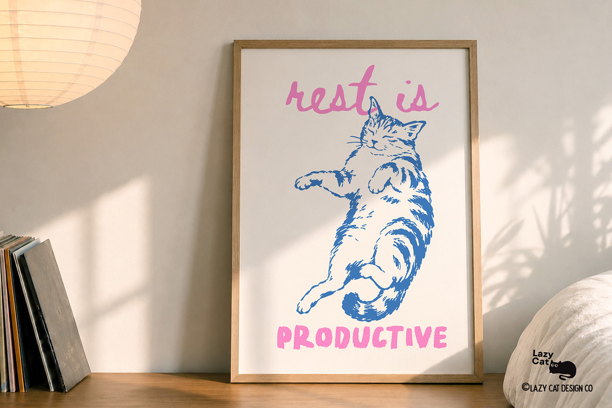Hand-Drawn Funny Cat Quotes, an Object Graphic by Lazy Cat (Photo 5 of 8)