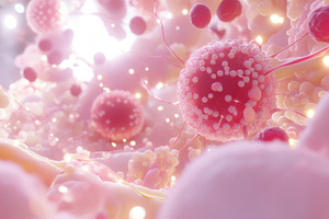 Microscopic cells illustrating biolo, a Photo by Dvoevnore photos