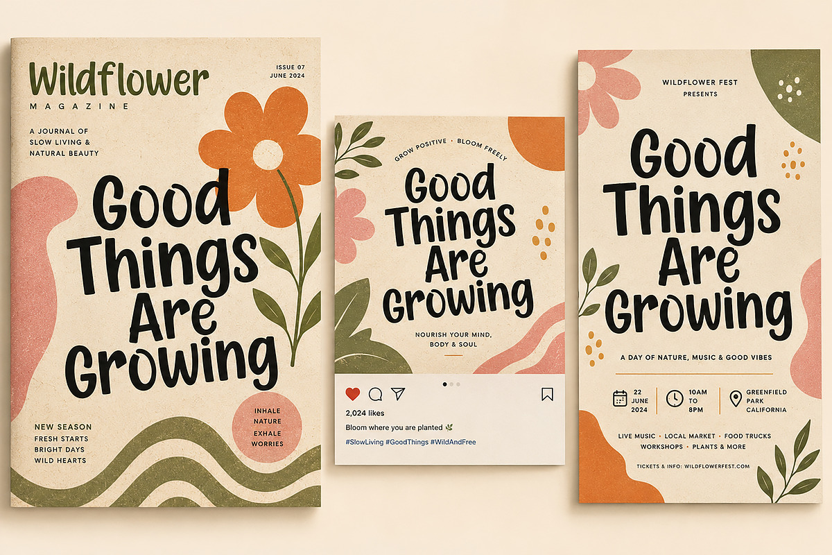 BoldSprout – Organic Display Font, a Script Font by Wow Magic (Photo 2 of 6)