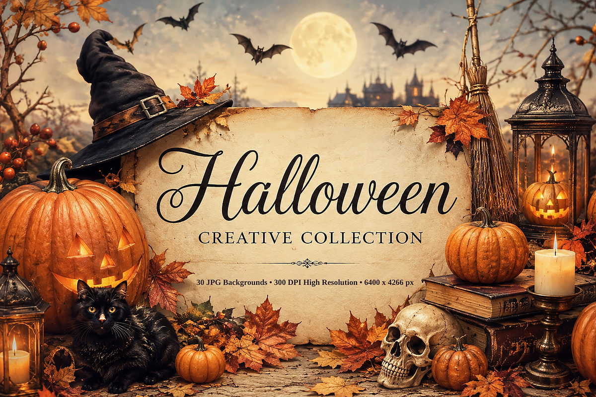 Vintage Halloween Backgrounds, a Background Graphic by MarisoArt (Photo 2 of 5)