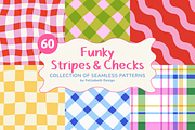 Funky Stripes & Checks Patterns, a Pattern Graphic by Felizabeth Design (Thumbnail 1 of 12)