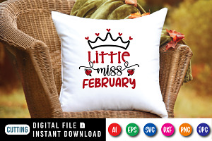 Little Miss February Valentine SVG