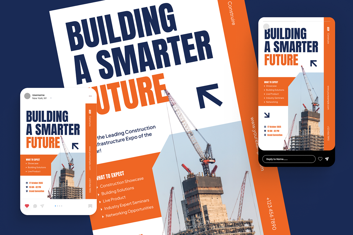 Construction Expo Flyer Set, a Flyer Template by Annora Studio (Photo 2 of 6)