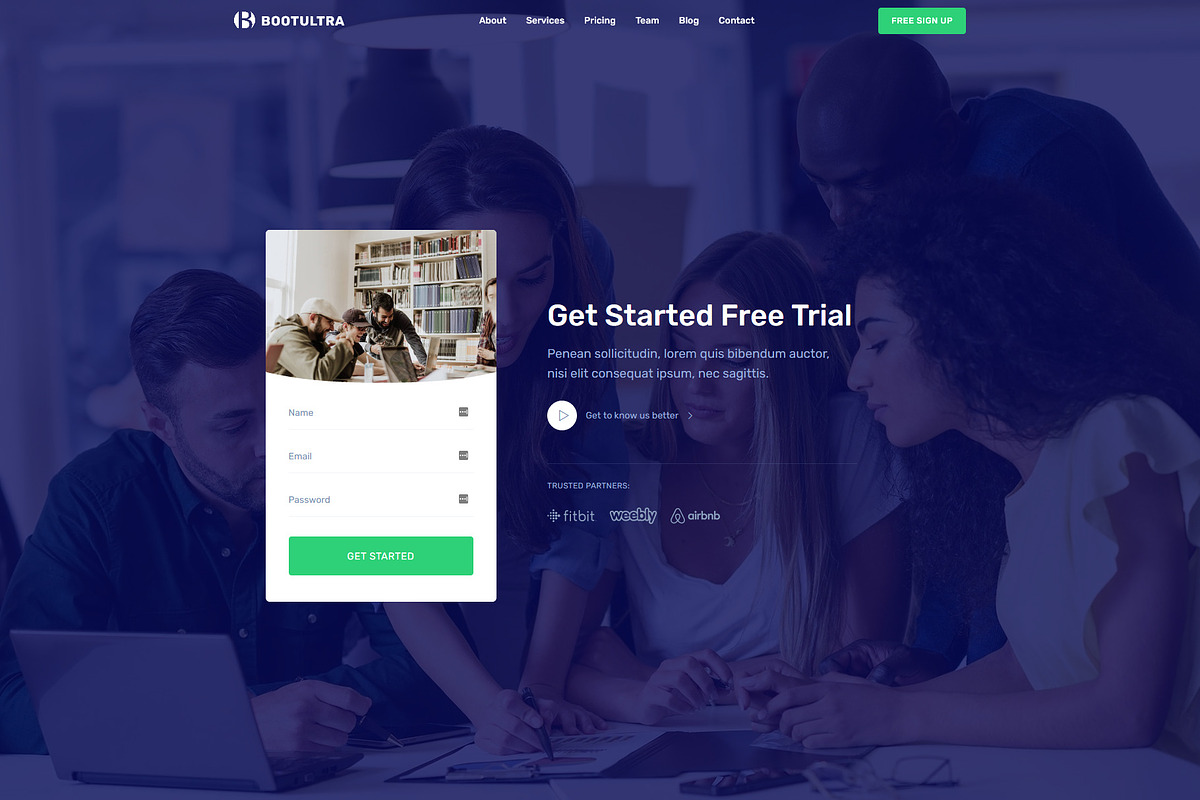 Bootultra - Landing Page Template, a Landing Page Template by Script Eden (Photo 2 of 11)