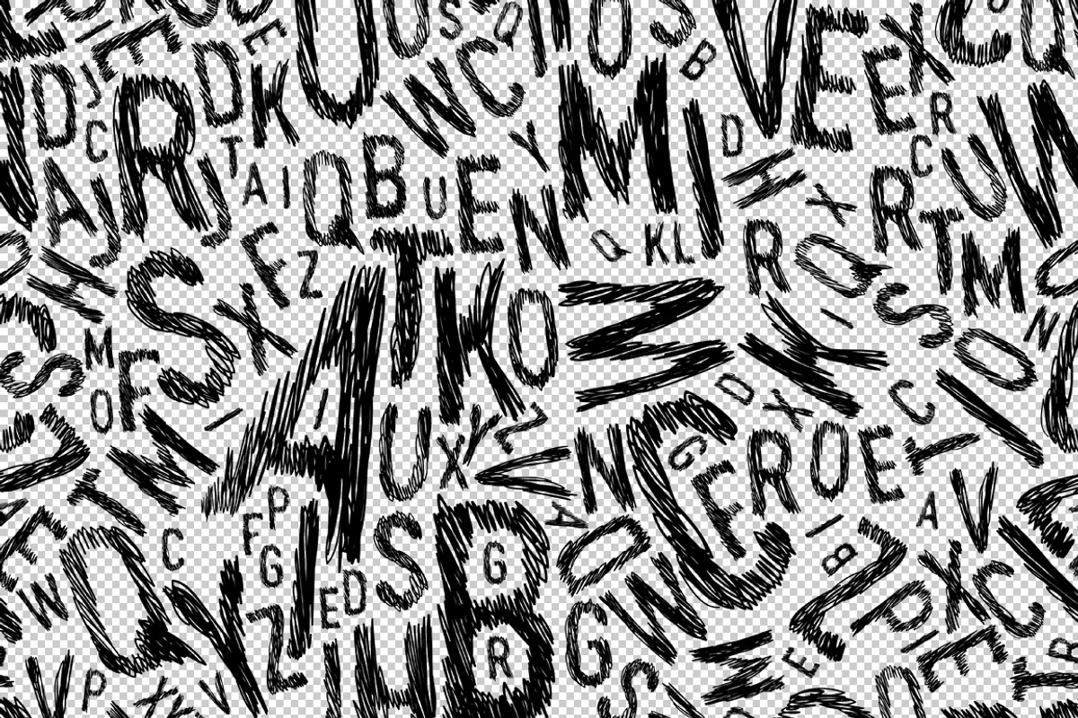 Seamless hand-drawn letters, a Pattern Graphic by pashabo (Photo 2 of 2)