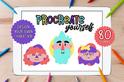 Procreate Character Stamp Brushes, a Brush Add-On by AnniaArt (Thumbnail 1 of 5)