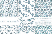 Sea life watercolor set. Nautical., an Illustration by SabinaWatercolorArt (Thumbnail 6 of 13)