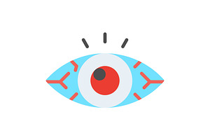 Red Eye Flat Icon, a Duotone Icon by Pexelpy