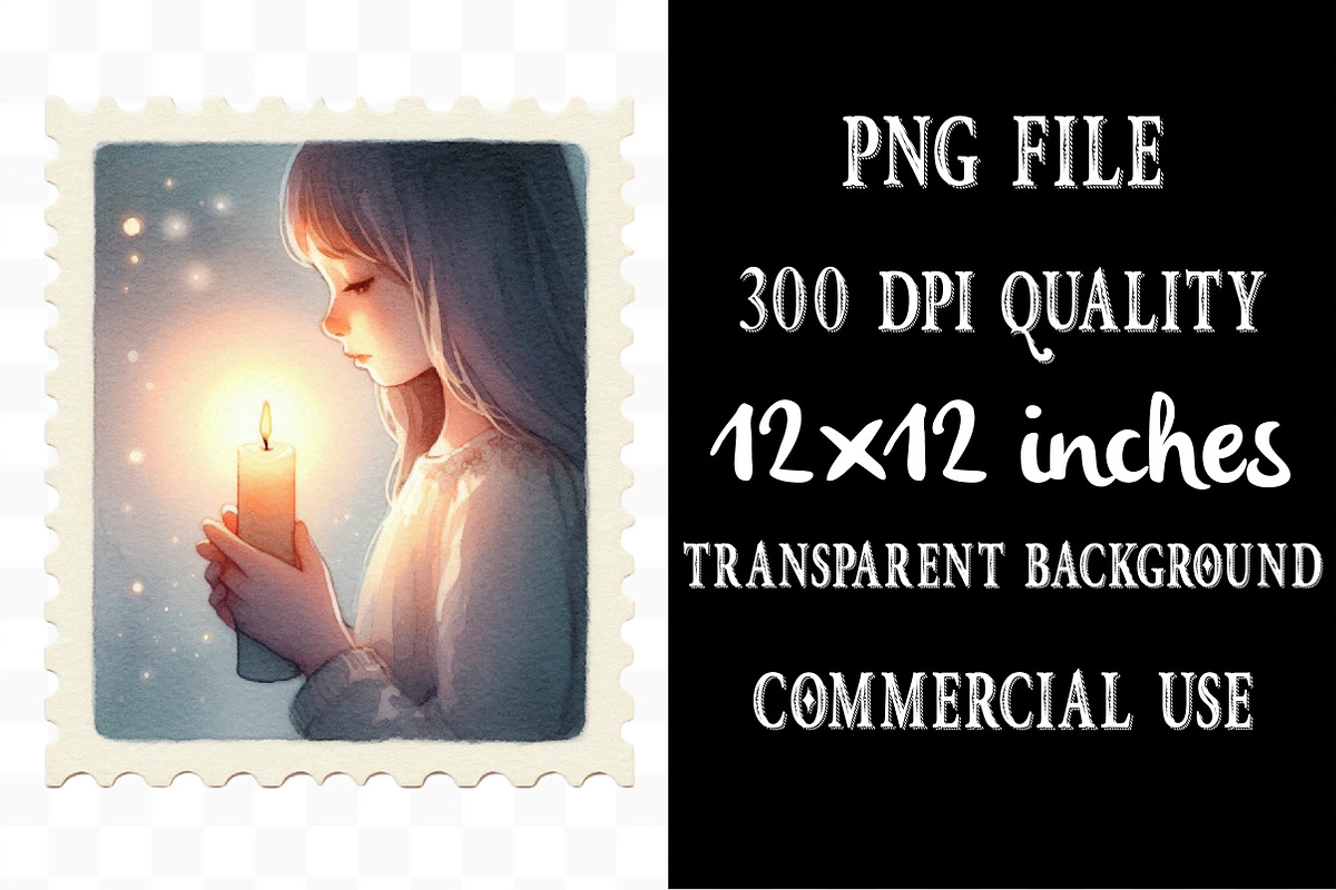 Watercolor Girl Self Care Postage, an Illustration by Designking (Photo 4 of 5)