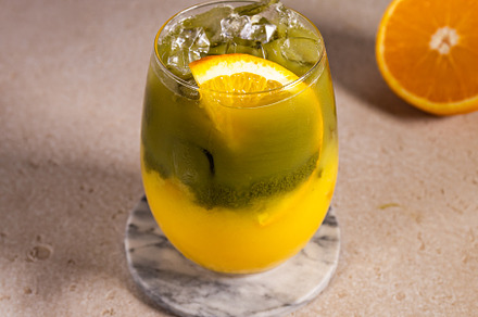 Cold matcha, passion fruit and orang, a Food & Drink Photo by Edalin's Store
