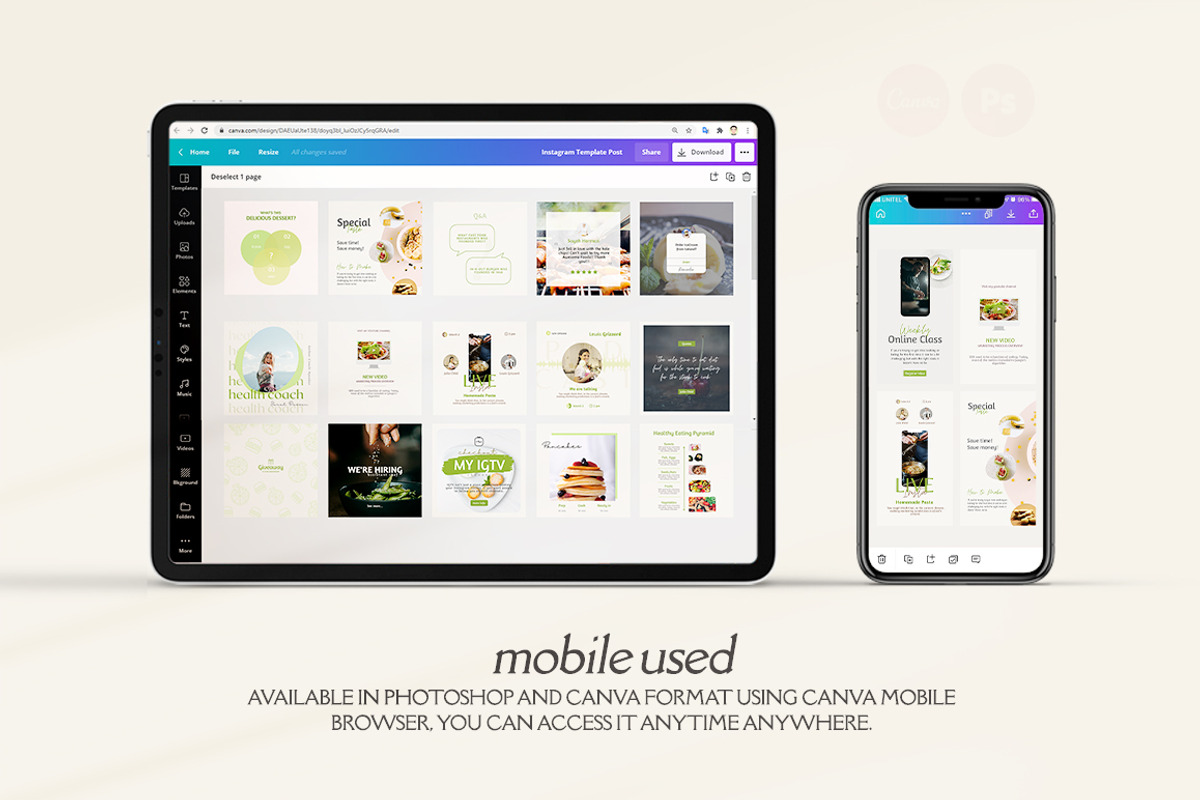 Food Instagram Set CANVA, a Social Media Template by goodesign (Photo 5 of 8)