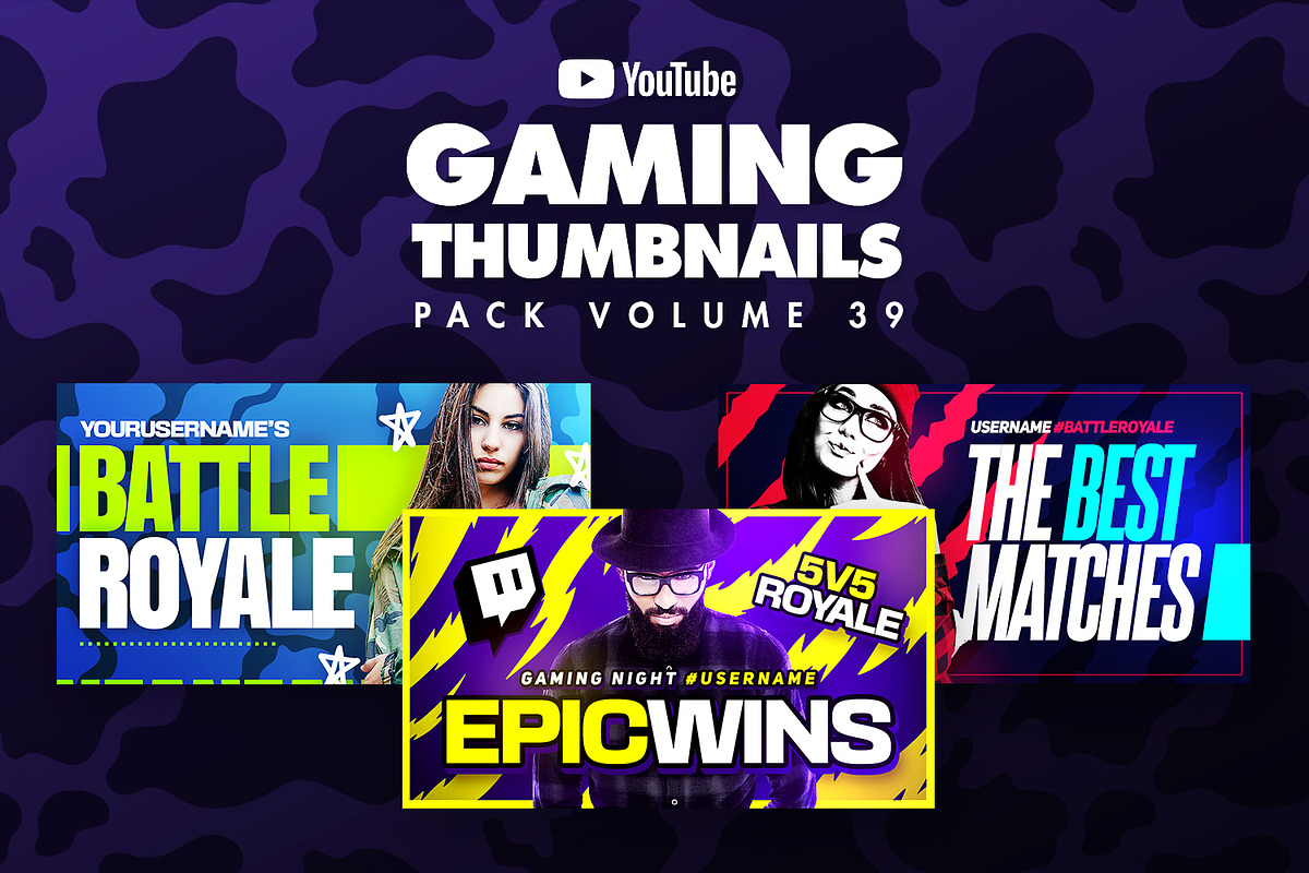 Gaming Youtube Thumbnails Bundle, a Social Media Template by Odin_Design (Photo 2 of 10)