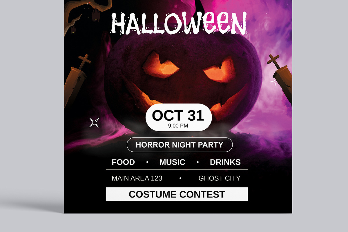 Halloween Flyer Template Layout, a Flyer Template by MightyDesign (Photo 3 of 8)
