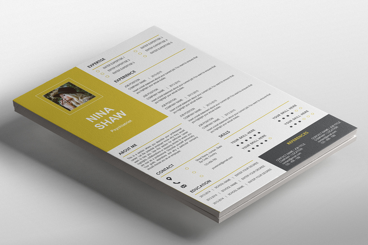 Perseus Resume Template, a Templates & Theme by Nina Shaw (Photo 1 of 8)