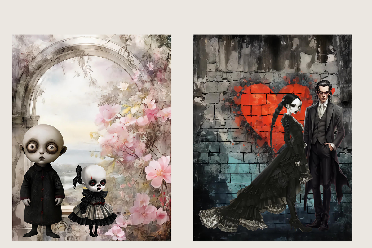 GOTHIC BEAUTIES CHARACTERS CLIPART, a Person Illustration by Daring Digies (Photo 10 of 10)