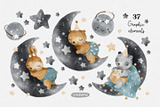 Dreamy Sleeping baby animals, an Animal Illustration by tatiletters (Thumbnail 4 of 13)
