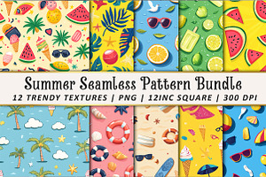 Summer Seamless Pattern Bundle, an Illustration by OK Design