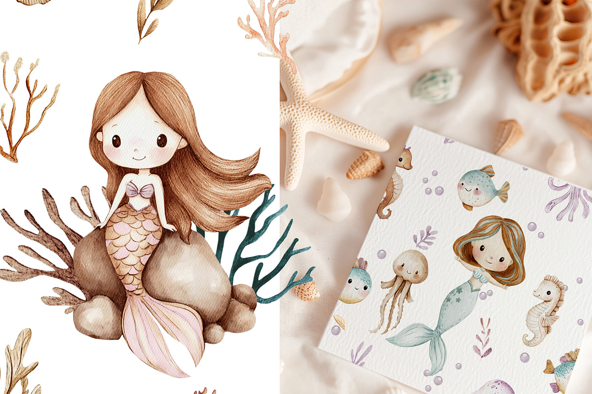 Little Sea Secrets Watercolor, an Object Graphic by NikiArts (Photo 8 of 8)