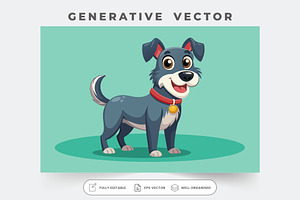 A cheerful cartoon dog poses with a, a Graphic by Iftikhar Alam