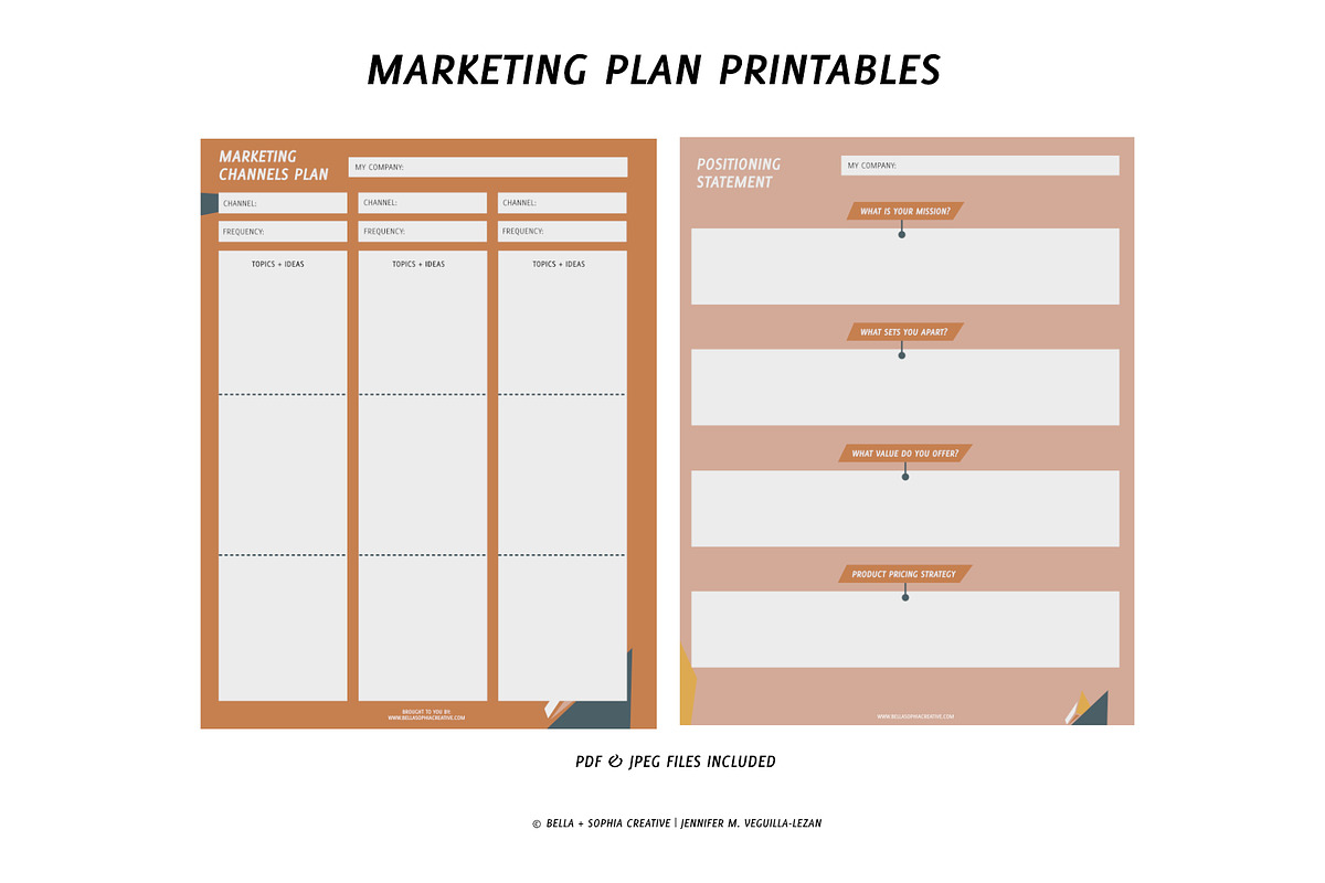 Printable Marketing Plan - Small Biz, a Stationery Template by Bella+Sophia Creative (Photo 3 of 4)