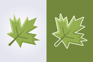 flat icon of maple leaf vector logo, a Branding & Logo Template by Lodzrov