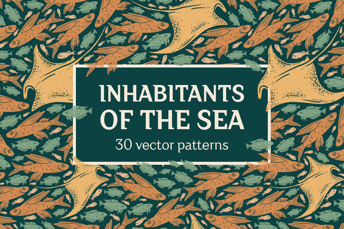 Inhabitants of the sea patterns, a Pattern Graphic by Piñata (Photo 14 of 14)