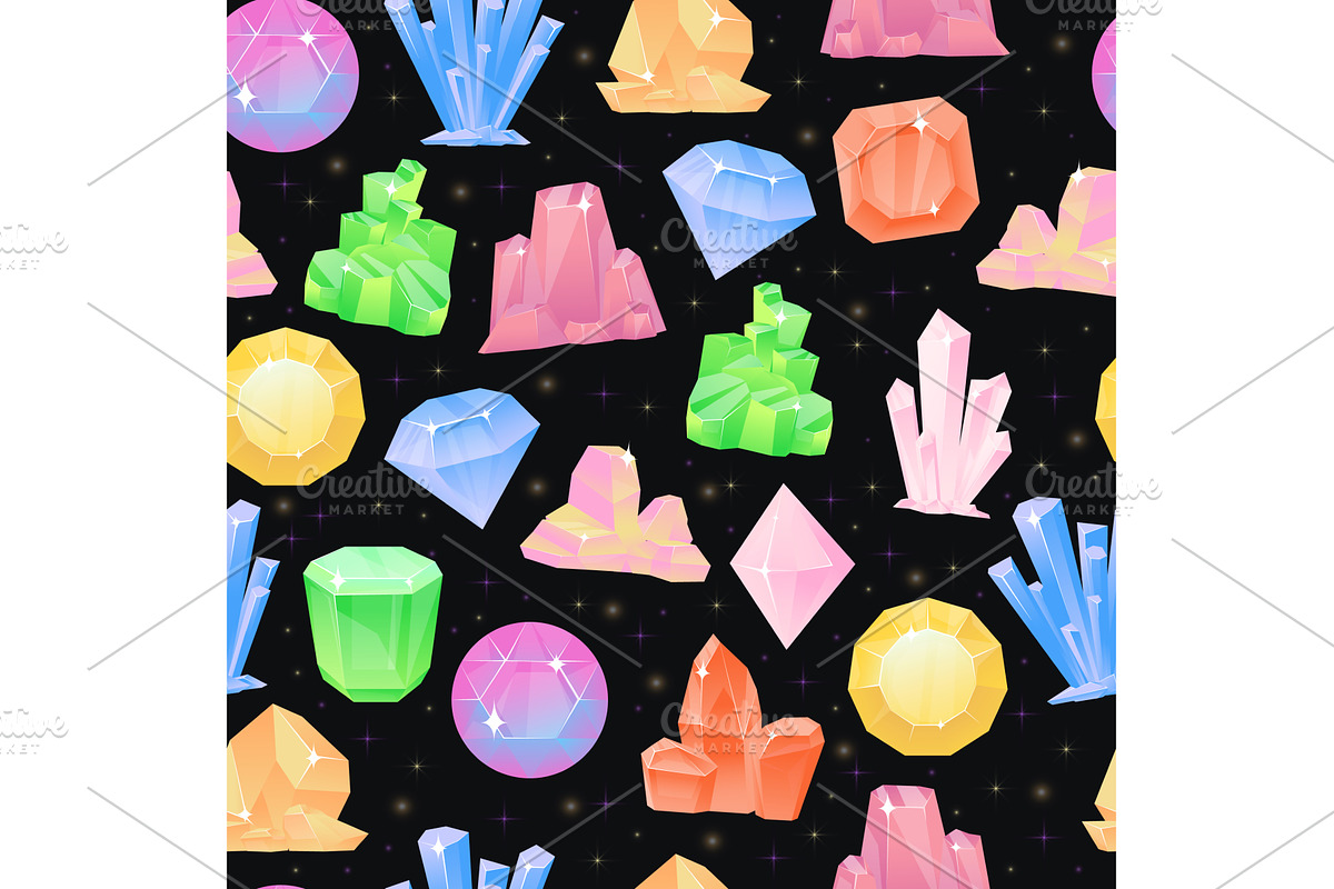 Multicolored crystals. Gemstones, a Texture Illustration by Vectorbuum