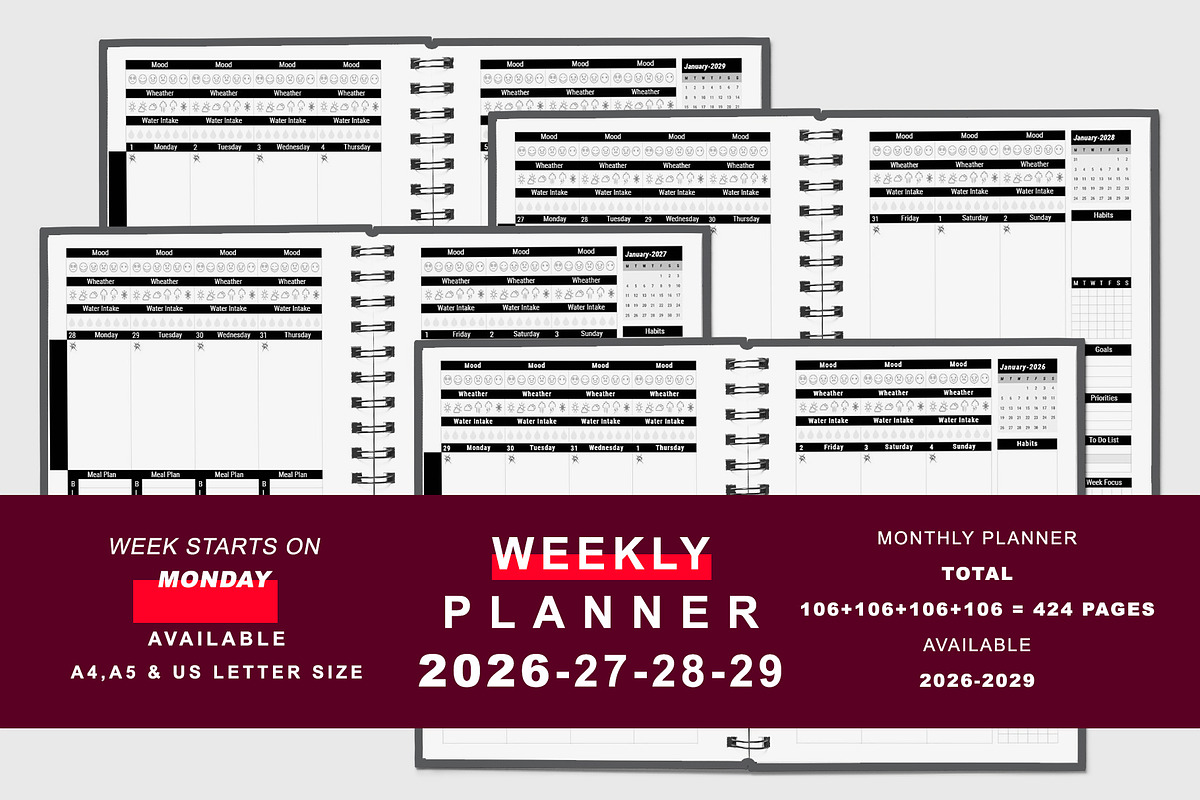 2026-2027-2028-2029 Ultimate Planner, a Stationery Template by MNT-Creator (Photo 3 of 10)