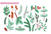 CHRISTMAS FLORA: clipart, a Seasonal Illustration by Elliko shop (Thumbnail 2 of 6)