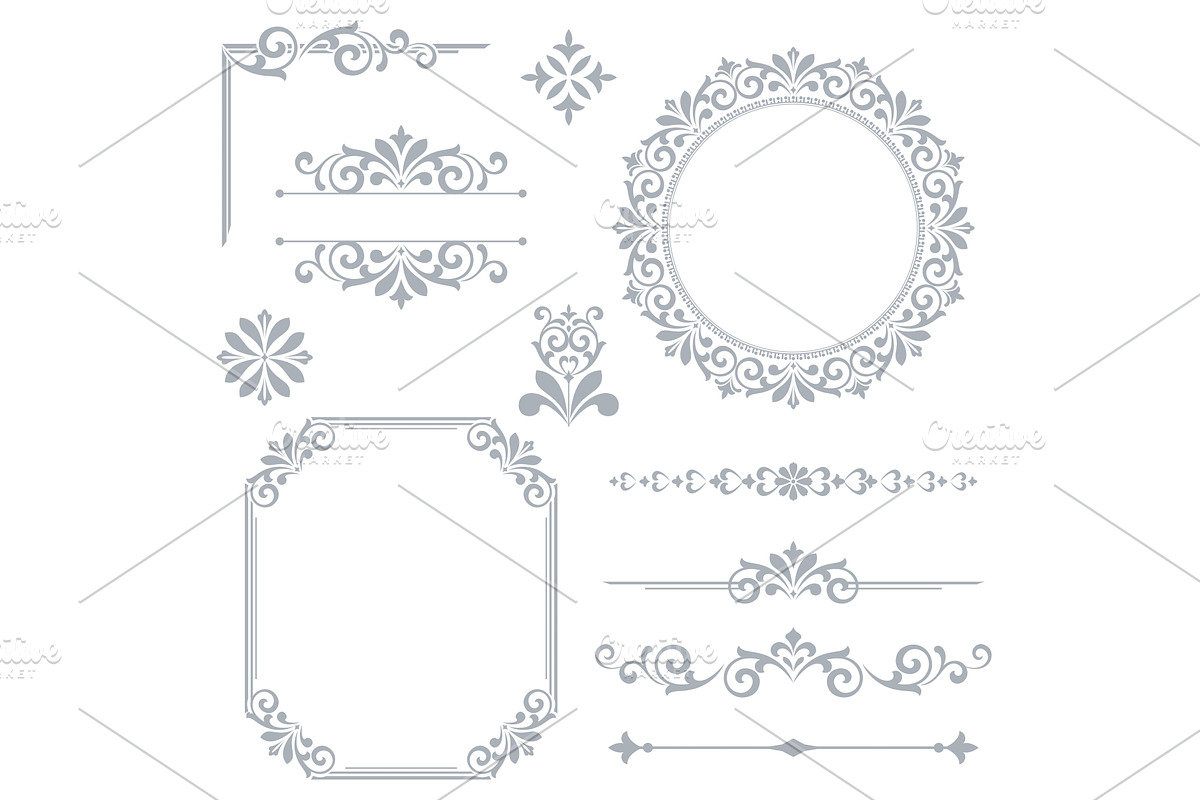 Vintage Set. Floral elements for, an Illustration by RODINA