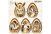 Easter Eggs Bundle Layered Templates, a Templates & Theme by LaserCutano (Thumbnail 5 of 7)
