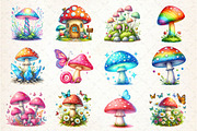 Magical Mushrooms Clipart, an Illustration by Dream Creation (Thumbnail 3 of 5)