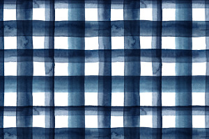 Watercolour Plaid In Dark Navy