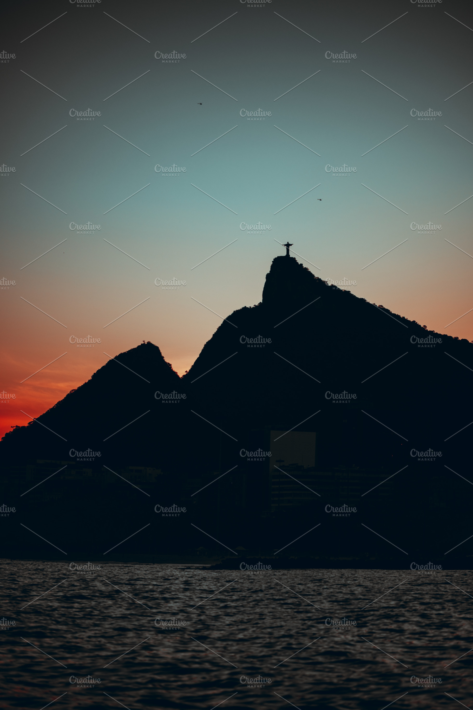 Christ statue sunset silhouette, a Wallpaper Photo by SkyNext