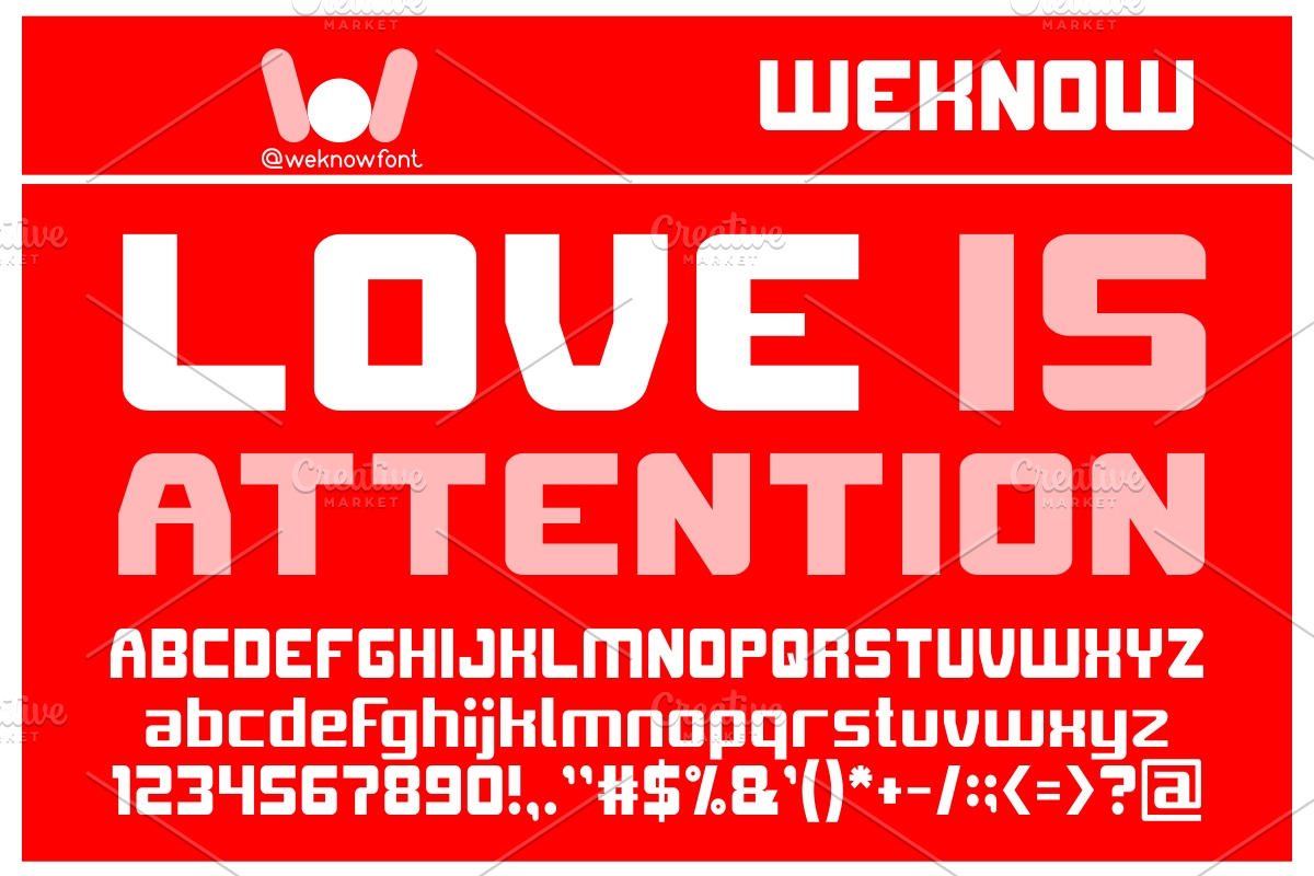 Love is attention font, a Font by weknow (Photo 1 of 5)