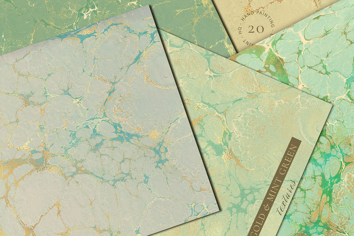 Gold & Mint Green Backgrounds, a Background Graphic by Suna Kosem (Photo 2 of 9)
