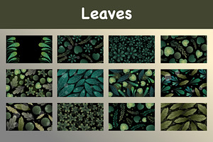 Leaves background vector bundle, a Decorative Illustration by foxndeer