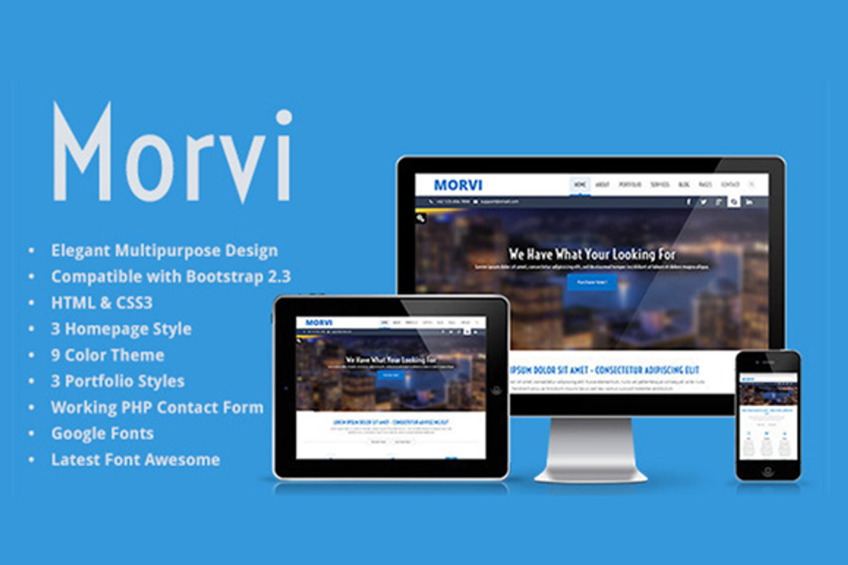 Morvi - Bootstrap HTML5 Portfolio, a Bootstrap Template by dewitech
