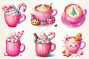 Pink Christmas Coffee Cup Clipart, an Illustration by CreationArt (Thumbnail 3 of 5)