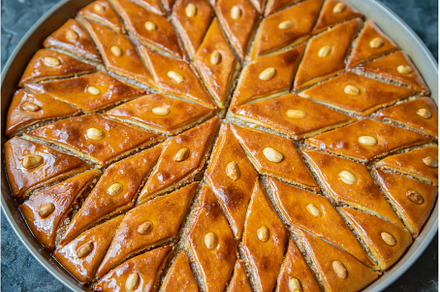 Oriental sweet baklava with nuts, a Food & Drink Photo by yanadjana