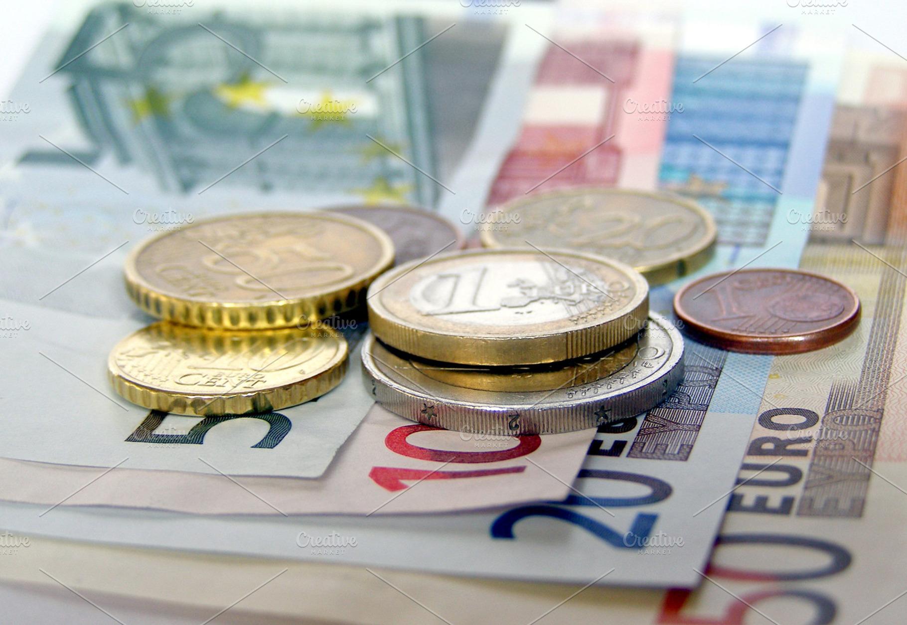 Money stock photo containing euro and euros