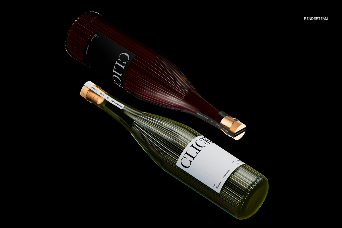 Wine Bottle Mockup Set (6 PSD)