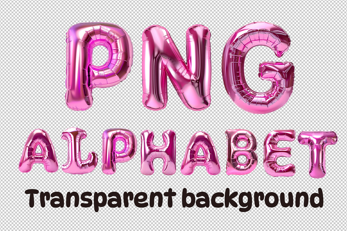 Pink Balloon Alphabet PNG Clipart, an Object Graphic by NataKa (Photo 2 of 7)