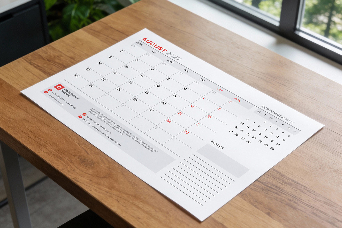 Wall Calendar 2027 (WC046-27-M), a Stationery Template by mikhailmorosin (Photo 7 of 7)